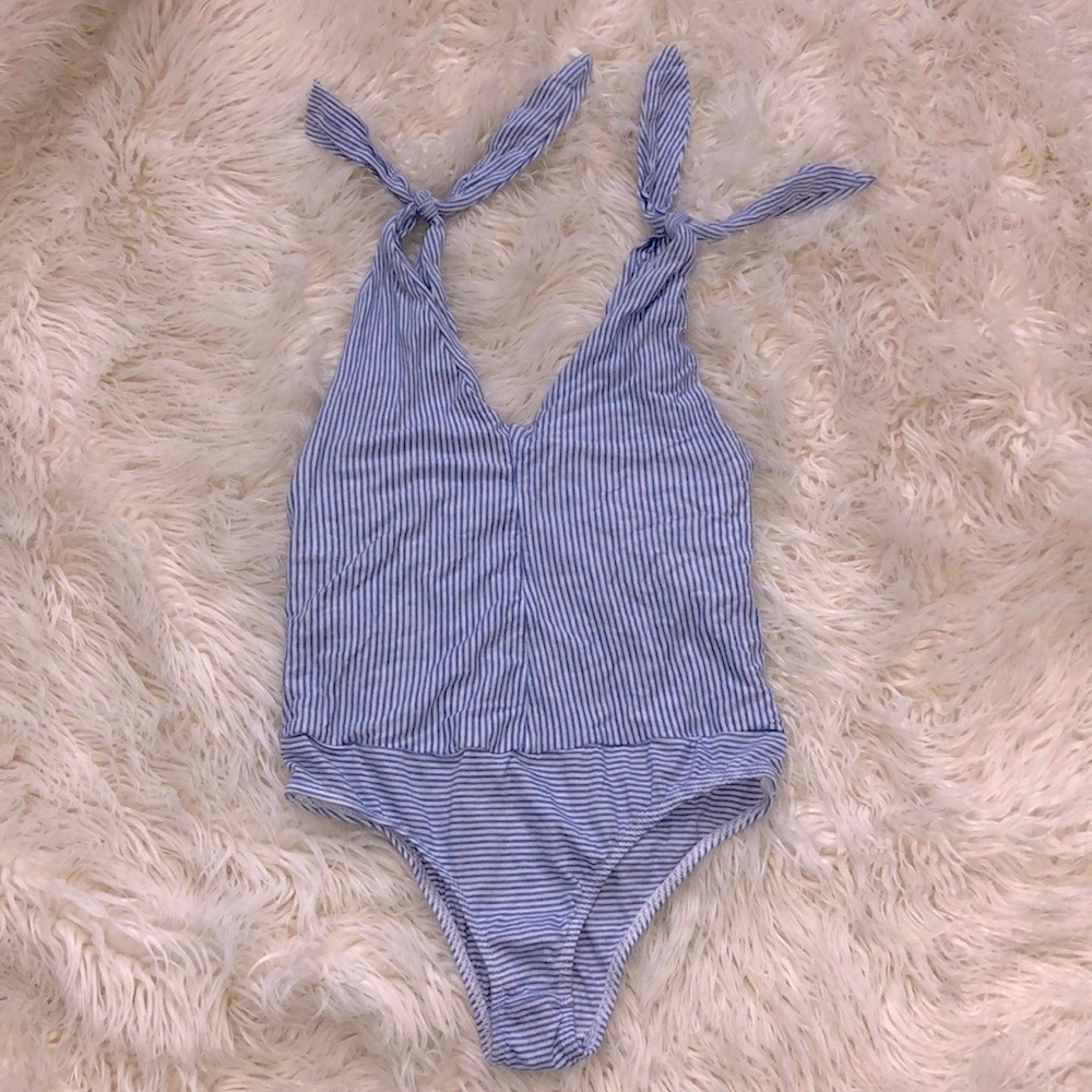 Zara Striped Sleeveless Bodysuit